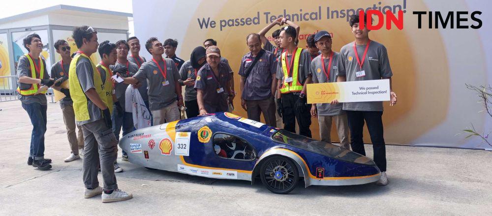 Mobil Hemat Energi Unram Lolos Uji Inspeksi Shell Eco-marathon 2024