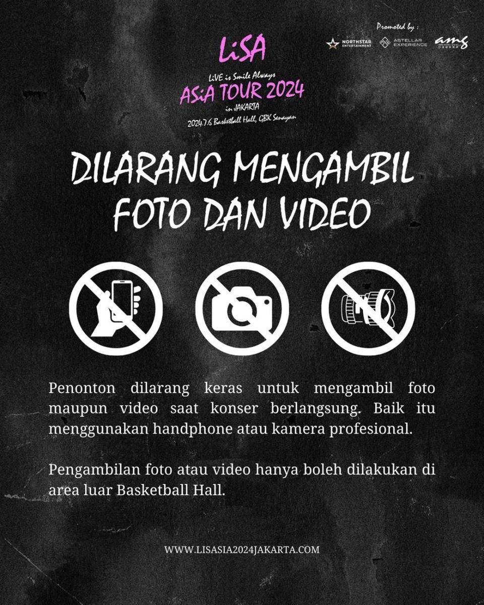 aturan di konser LiSA (nstagram.com/northstarentertainment.id)