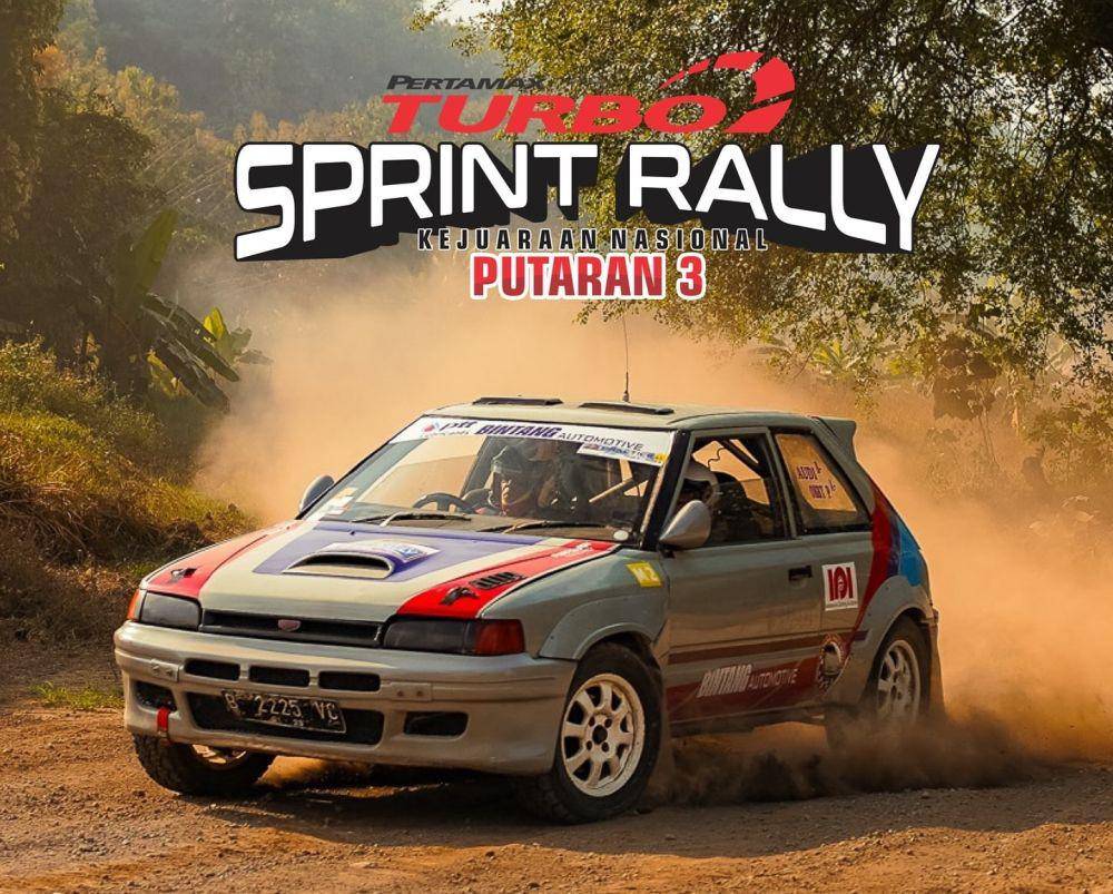 Kejuaraan Nasional (Kejurnas) Pertamax Turbo Sprint Rally Putaran Ketiga Tahun 2024 yang berlangsung di Sirkuit Klipang Tembalang, Semarang, Jawa Tengah, pada 29--30 Juni 2024. (Instagram.com/bintangautomotive45)