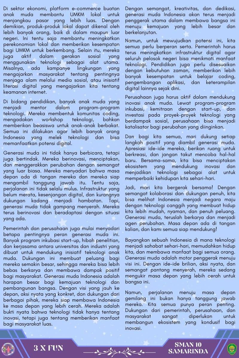IDN Times Xplore/Tim 3 X FUN_SMA Negeri 10 Samarinda