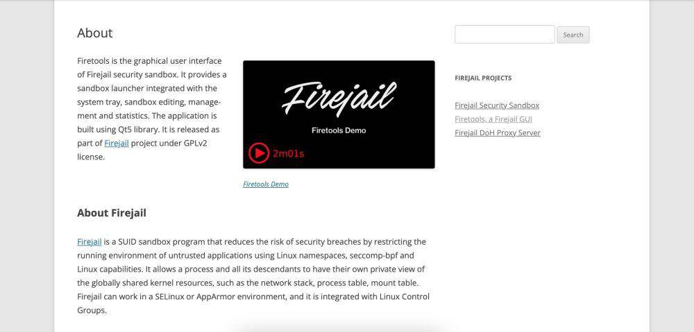 Firejail (firejailtools.wordpress.com)
