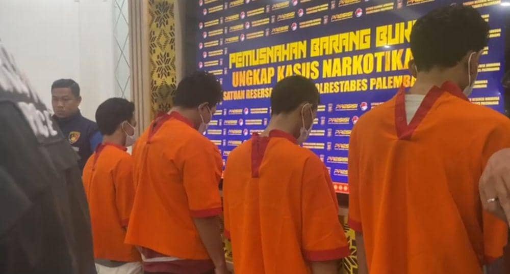 keempat tersangka diamankan di Polrestabes Palembang (Dok: istimewa)
