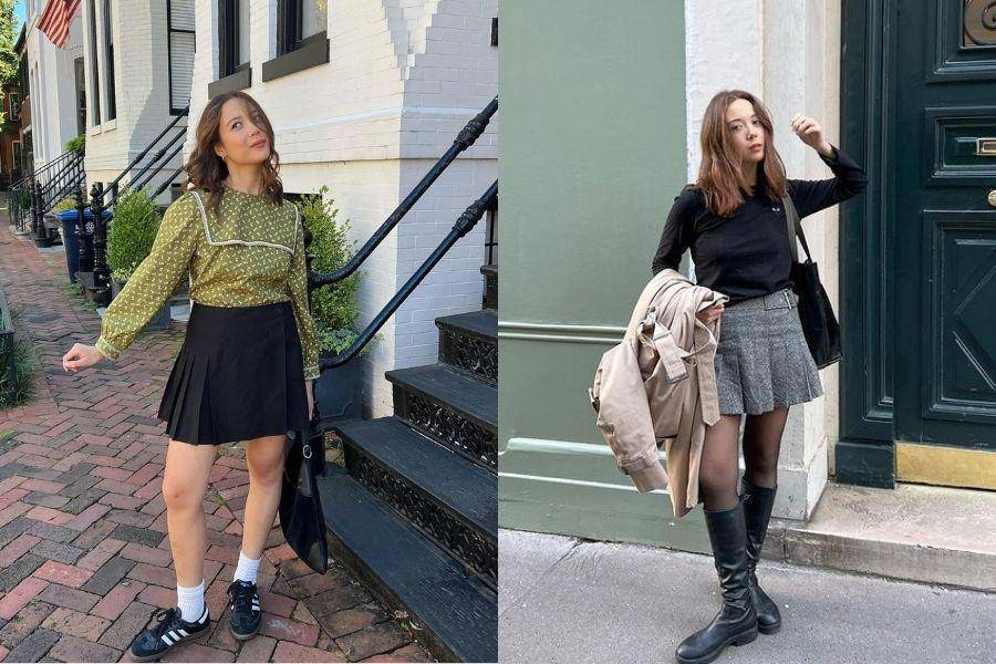 Inspirasi OOTD mini skirt ala Laufey (Instagram.com/Laufey)