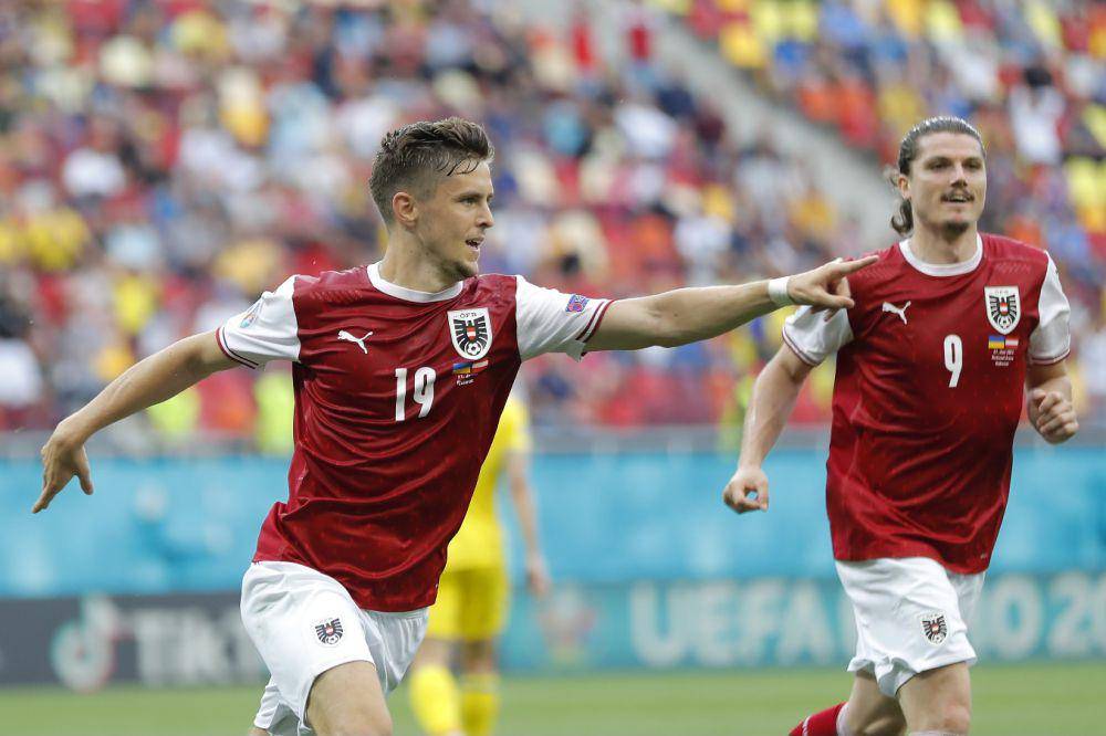 Austria melawan Ukraina pada fase grup Euro 2020. (x.com/EURO2024)