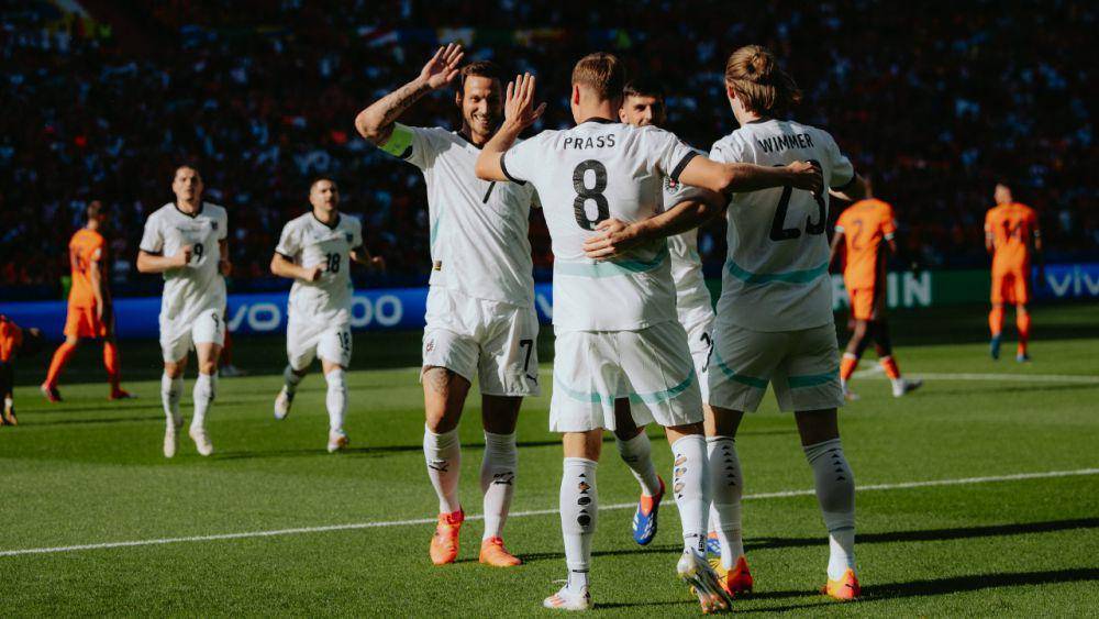 Austria melawan Belanda pada fase grup Euro 2024. (x.com/oefb1904)