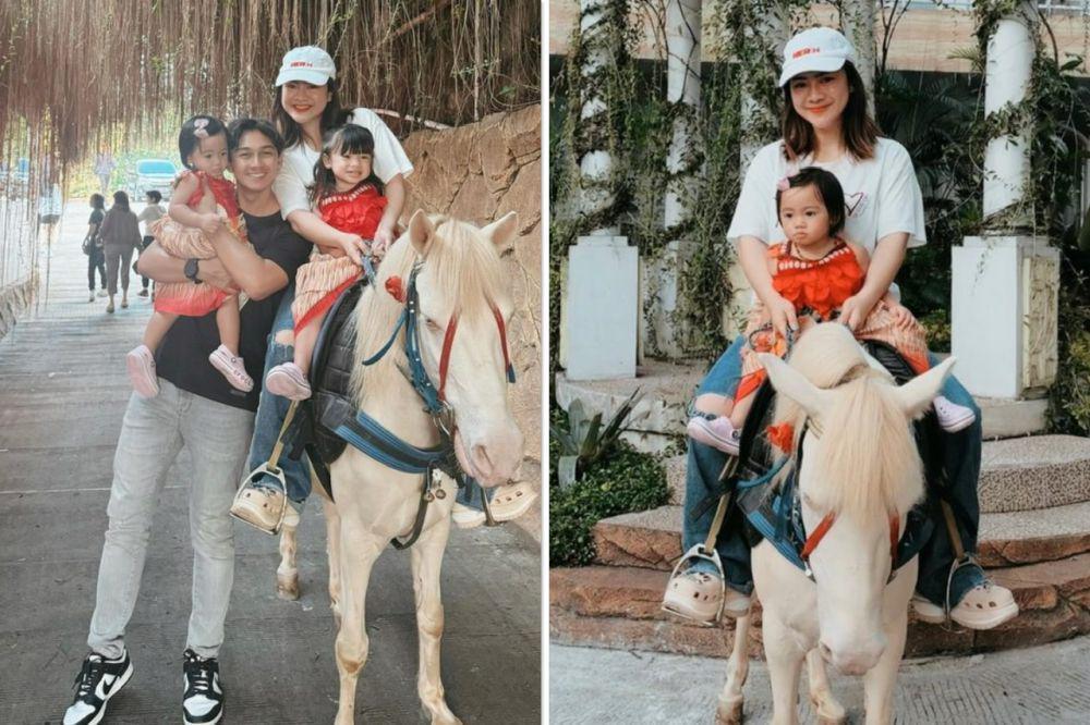 7 Potret Felicya Angelista dan Anak Naik Kuda di Lokasi Syuting Suami