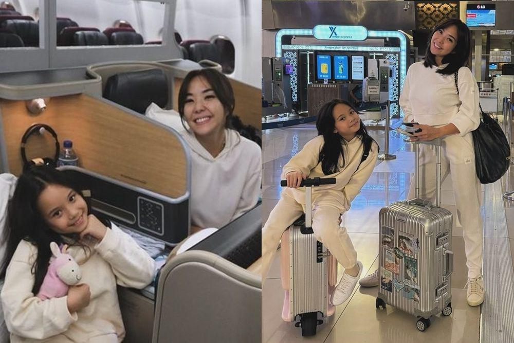 8 Momen Gisel dan Gempi Naik Pesawat ke Australia, Enjoy!