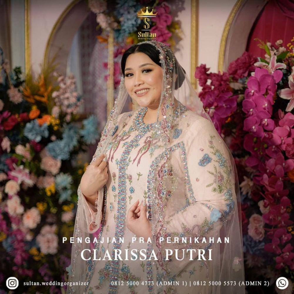Busana pengajian Clarissa Putri. (instagram.com/sultan.weddingorganizer)