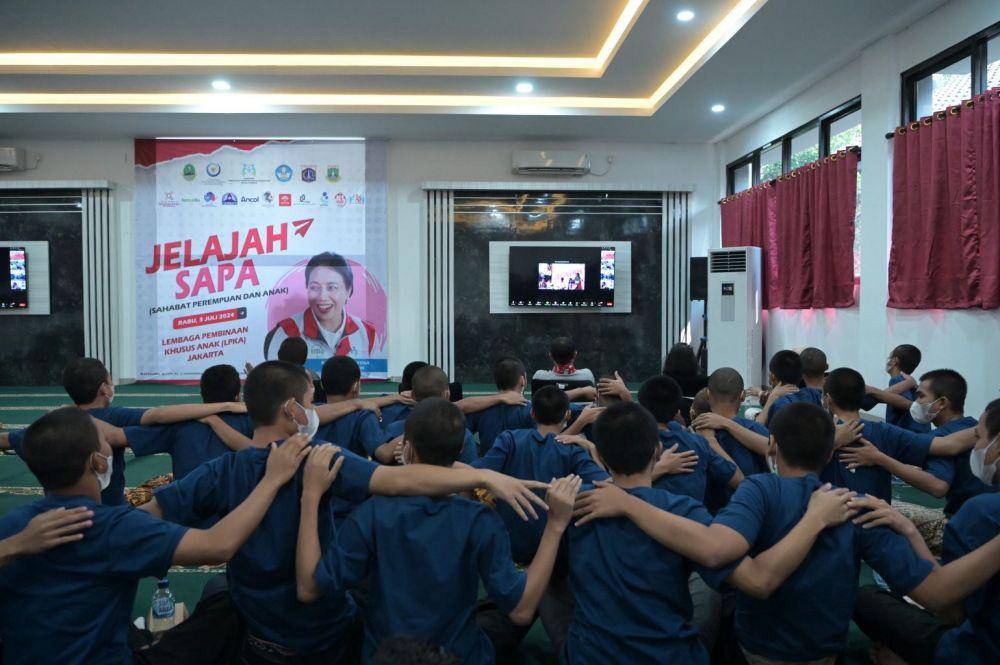 Kementeriaan Pemberdayaan Perempuan dan Perlindungan Anak (PPPA) menggelar kegiatan Jelajah SAPA (Sahabat Perempuan dan Anak) di 11 titik di wilayah Jadetabek, salah satunya di Lembaga Pembinaan Khusus Anak (LPKA) Jakarta. Berdasarkan data LPKA Kelas II Jakarta (dok. KemenPPPA)