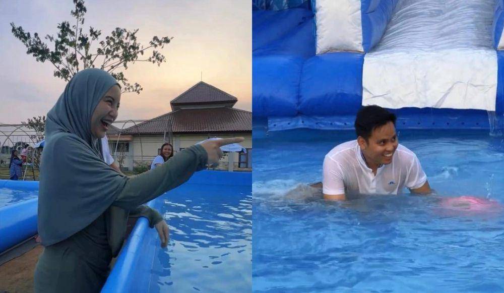 potret Chacha Frederica dan suami bikin wahana air di rumah dinas (instagram.com/chafrederica)