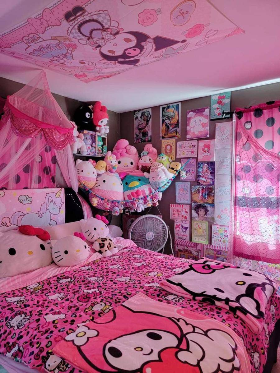 potret desain kamar tema Sanrio (reddit.com/user/_twilightprincess)