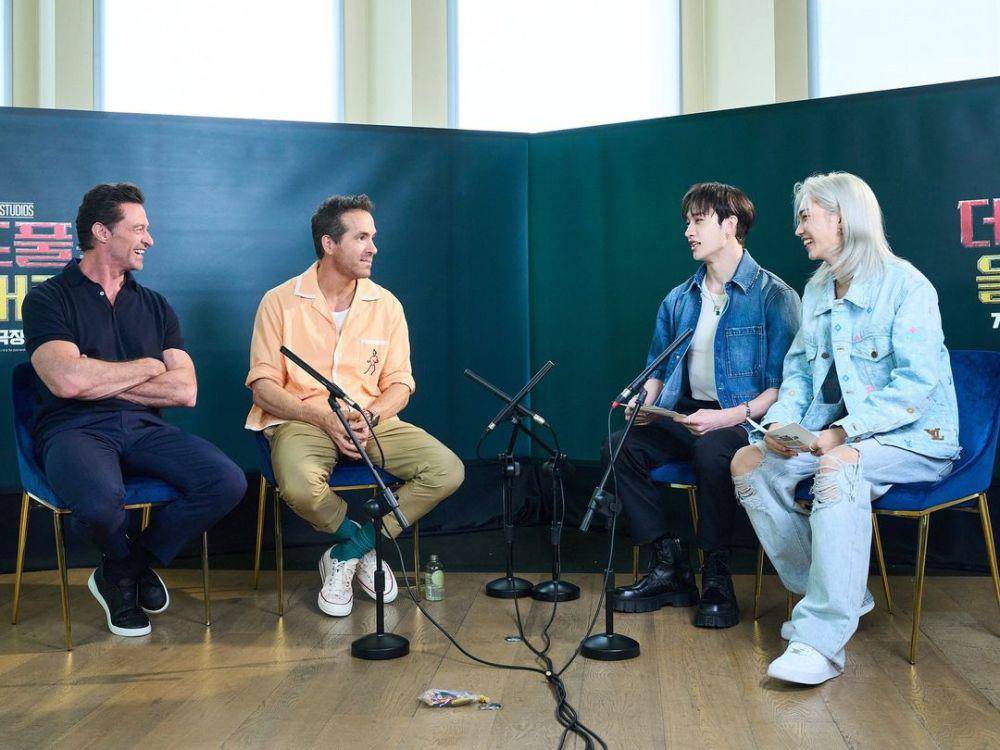 Ryan Reynolds dan Hugh Jackman bareng STRAY KIDS (instagram.com)/yong.lixx)