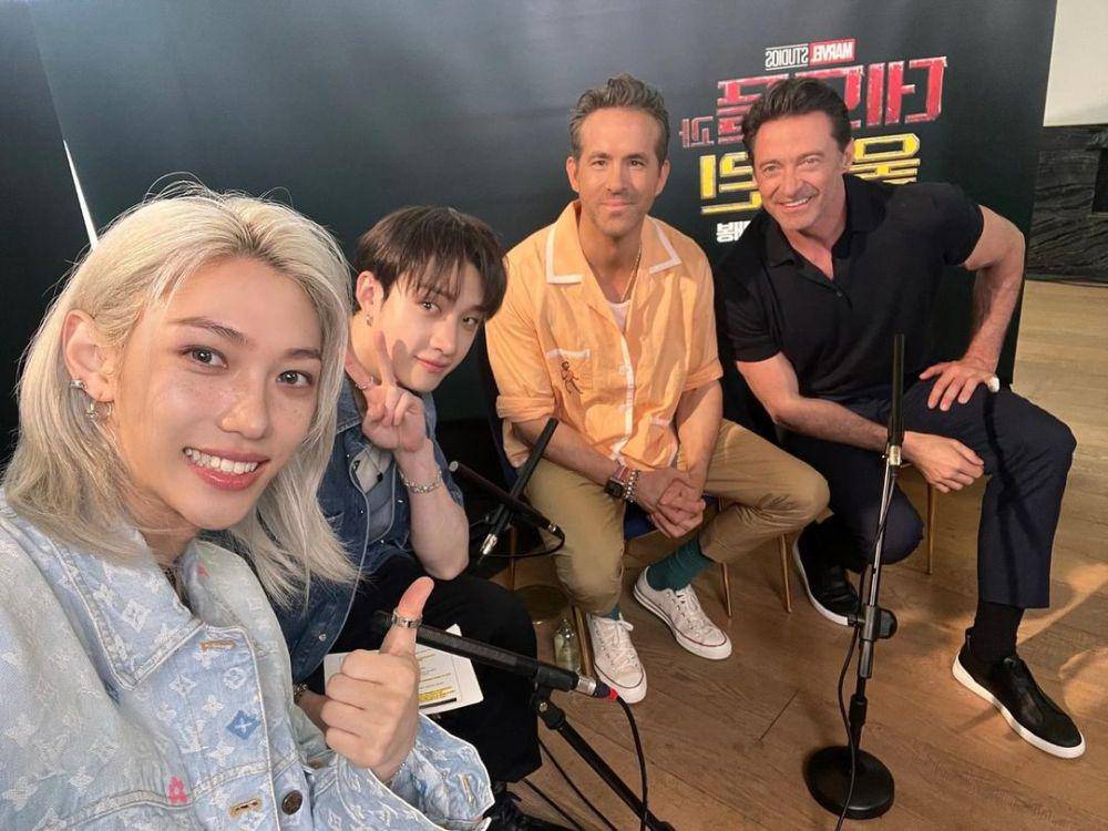 Ryan Reynolds dan Hugh Jackman bareng STRAY KIDS (instagram.com)/yong.lixx)