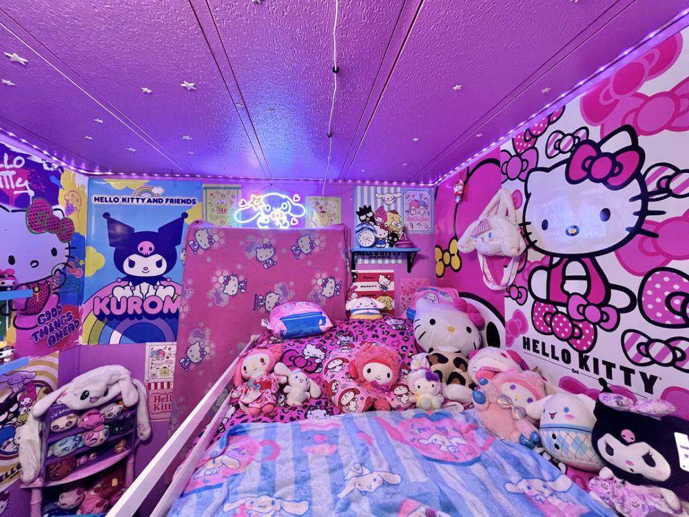 potret desain kamar tema Sanrio (reddit.com/user/qweenbimbo_)