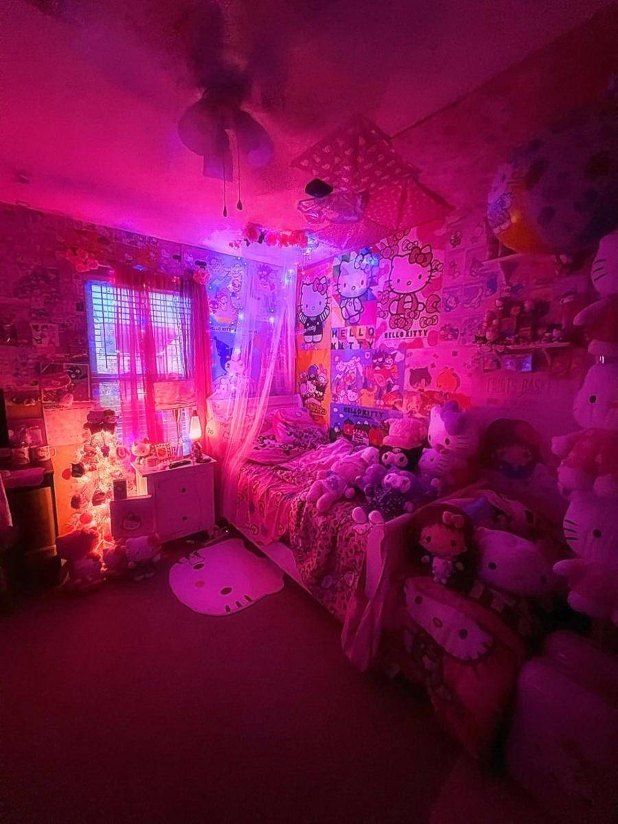 potret desain kamar tema Sanrio (reddit.com/user/sanreeohk)
