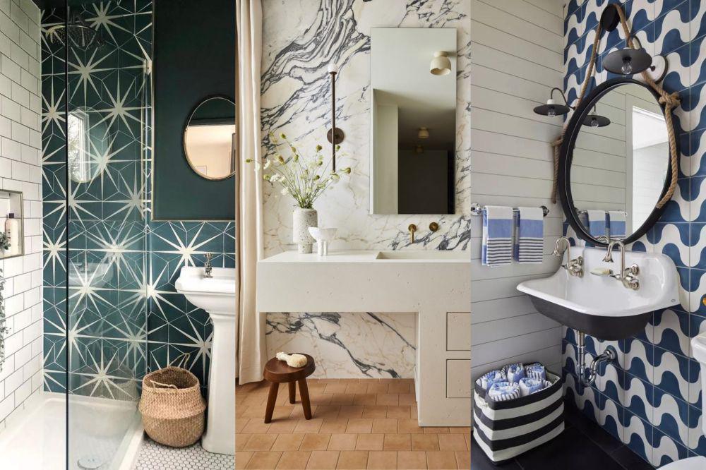 12 Desain Keramik Dinding untuk Kamar Mandi Mungil, Eye Catching!