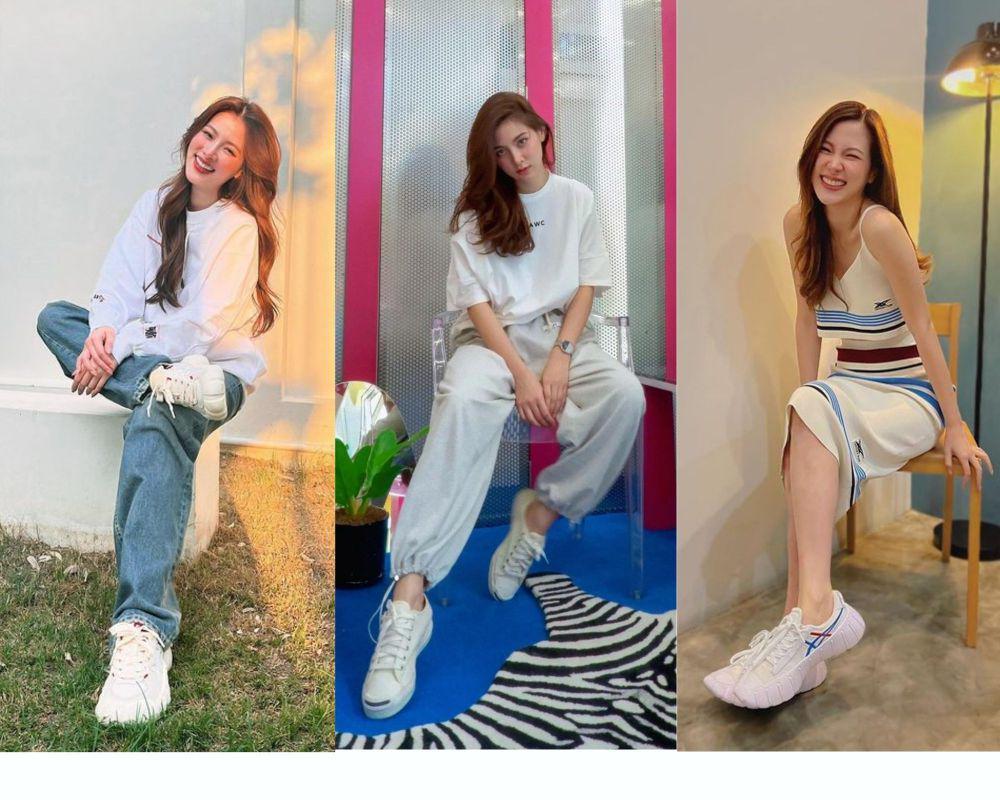 12 OOTD Baifern Pimchanok dengan Sepatu Sneakers, Kece!