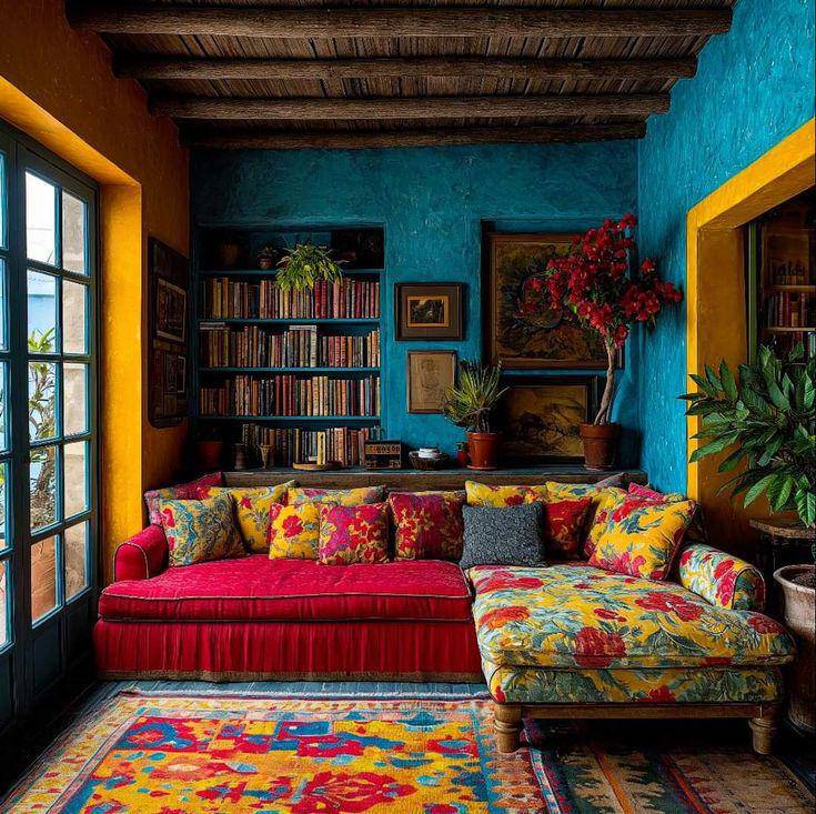 Ide warna ruang tamu nyentrik (Pinterest.com/Patricia Vargas)