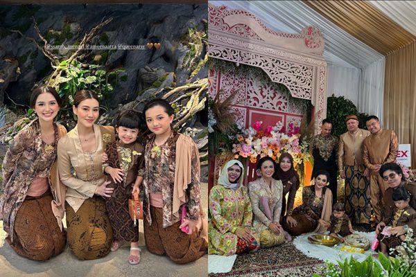 7 Potret Keluarga di Tedak Siten Azura, Pakai Busana Serba Cokelat