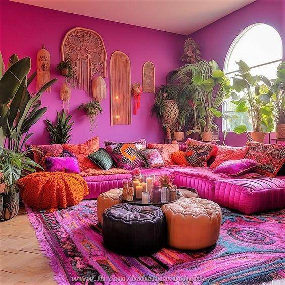 Ide warna ruang tamu nyentrik (Pinterest.com/Trendy Abodes)