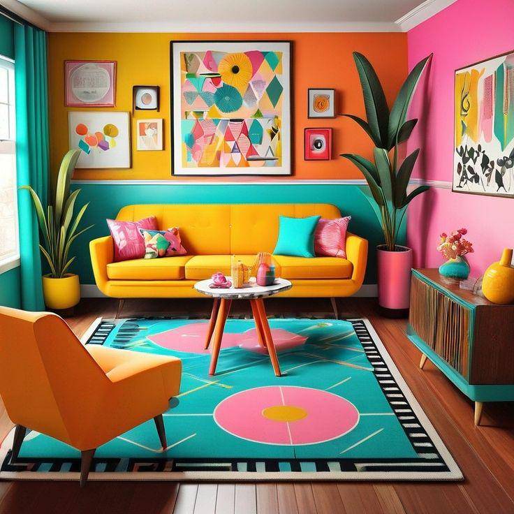 Ide warna ruang tamu nyentrik (Pinterest.com/Livelyart77)