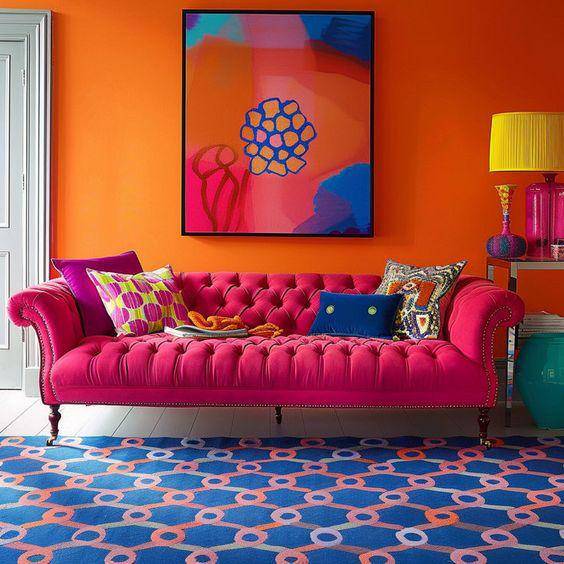 Ide warna ruang tamu nyentrik (Pinterest.com/Edward George London )