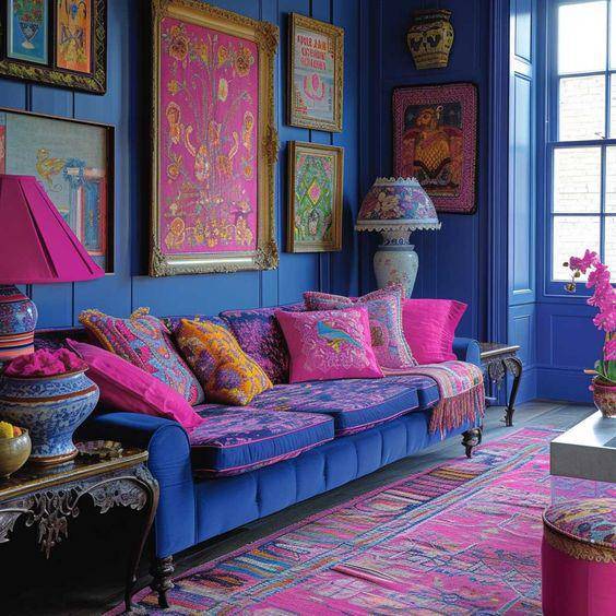 Ide warna ruang tamu nyentrik (Pinterest.com/333k+ Arts)