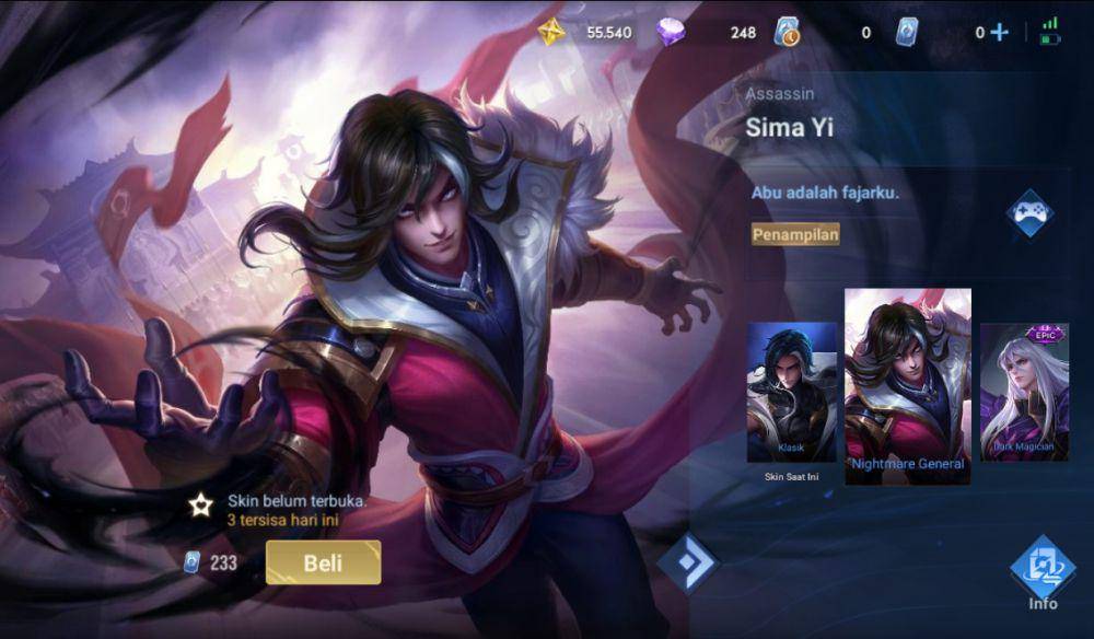 skin standar Sima Yi (dok. Tencent Games/Honor of Kings)