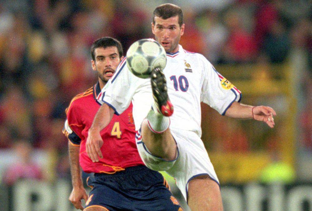 Spanyol melawan Prancis pada perempat final Euro 2000. (x.com/EURO2024)