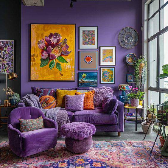 Ide warna ruang tamu nyentrik (Pinterest.com/333k+ Arts)