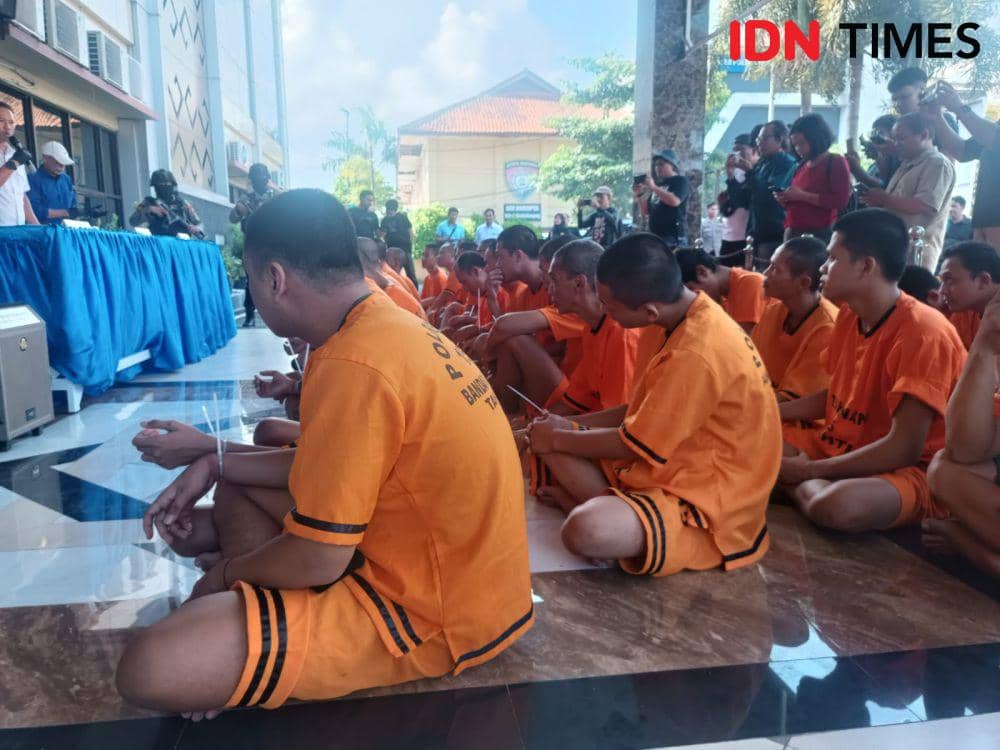 Konferensi pers hasil Operasi Antik Krakatau 2024 Polresta Bandar Lampung. (IDN Times/Tama Yudha Wiguo).