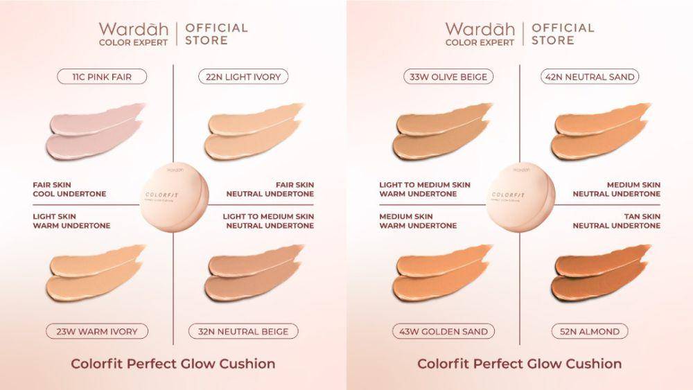 Shade cushion Wardah Colorfit Perfect Glow (shopee.com/wardahofficialshop | shopee.com/wardahofficialshop)