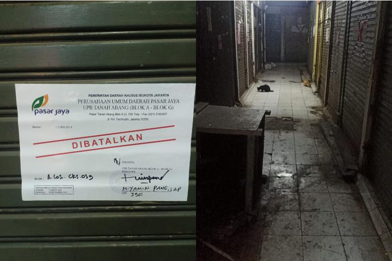 Pasar Jaya Segel Pasar Tanah Abang Blok G, Pedagang: Kami Terzalimi