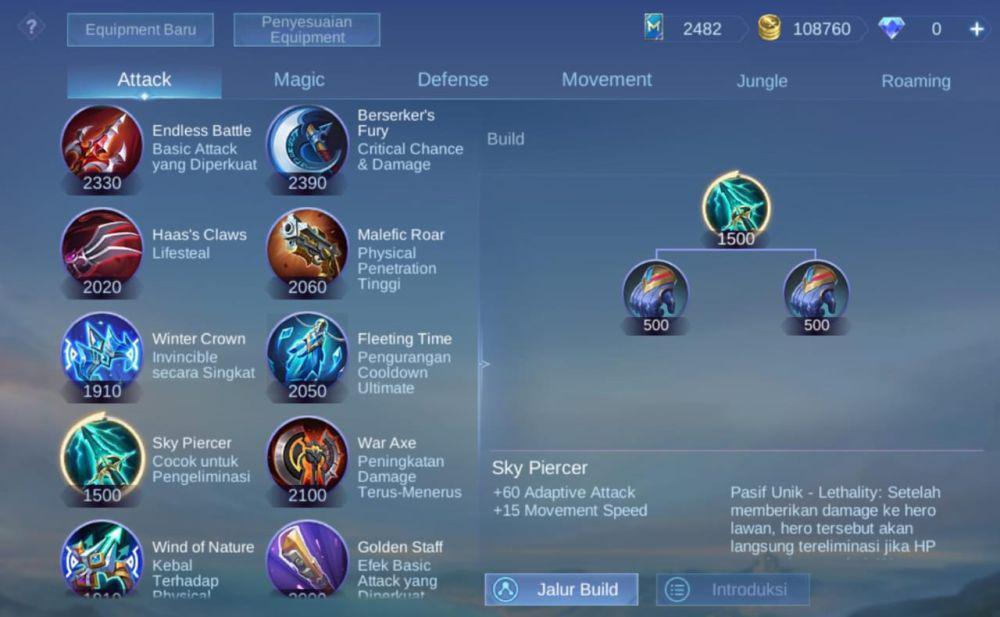 5 Hero Paling Cocok Pakai Item Sky Piercer di Mobile Legends
