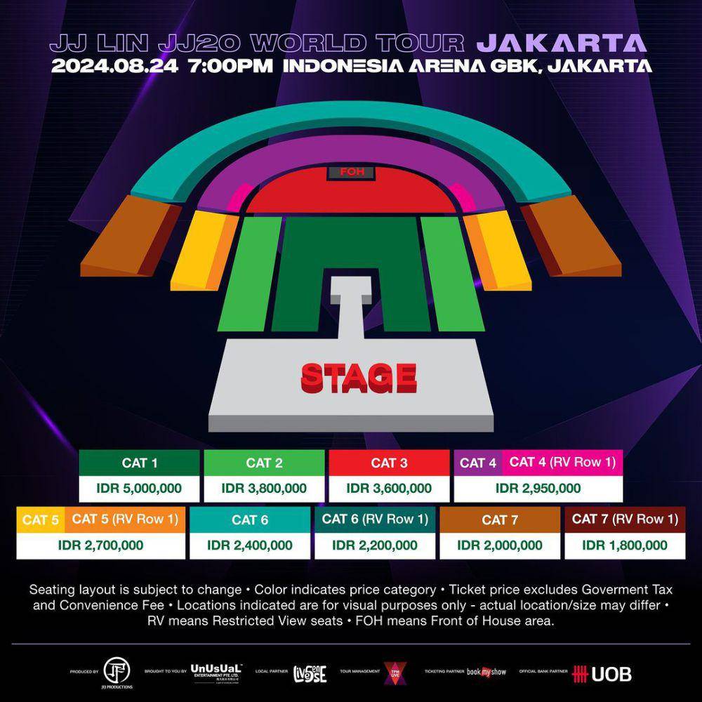 harga tiket konser JJ Lin di Jakarta (instagram.com/unusual_ent)
