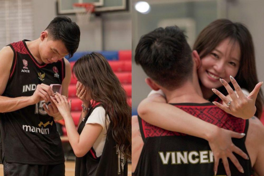 Detik-Detik Nita Vior Dilamar Vincet Kosasih di Lapangan Basket