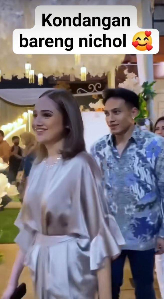 potret kebersamaan Syifa Hadju dan Jefri Nichol saat kondangan bareng (tiktok.com/bestiekusemuwa)