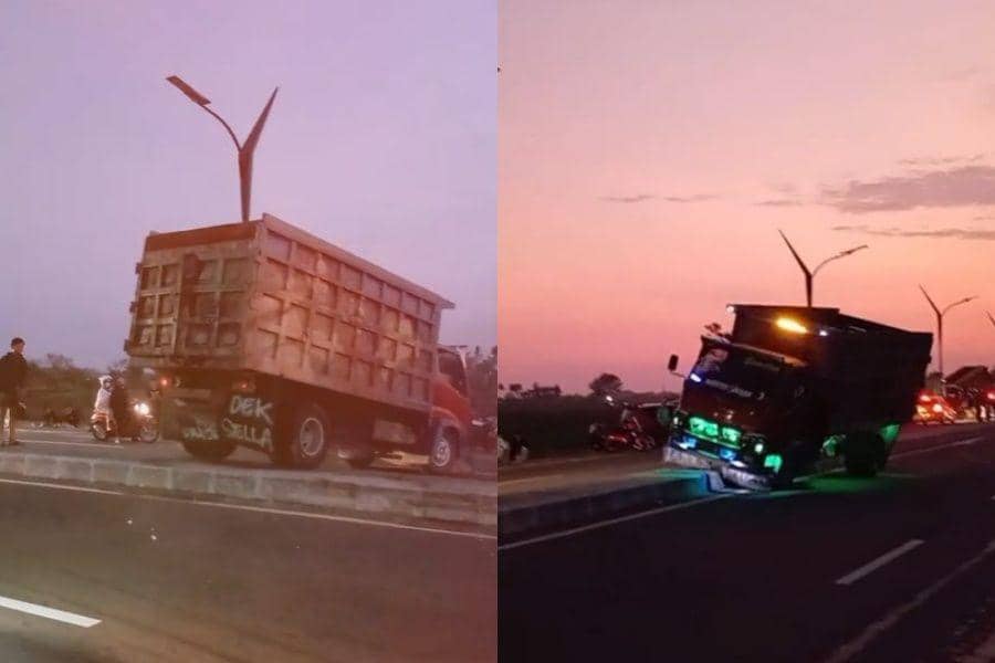 Viral, Truk Ugal-Ugalan di Kawasan Jembatan Kretek II Bantul