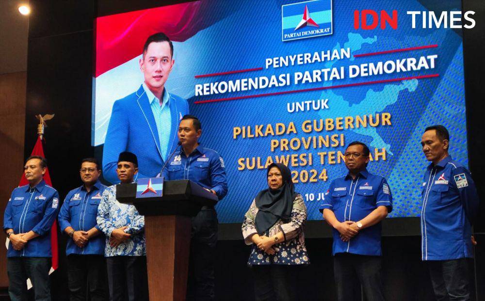 Ketua Umum Demokrat, Agus Harimurti Yudhoyono nyatakan dukungan ke Anwar Hafidz - Renny Lamadjido di Pilkada Sulteng (IDN Times/Yosafat Diva Bayu Wisesa)