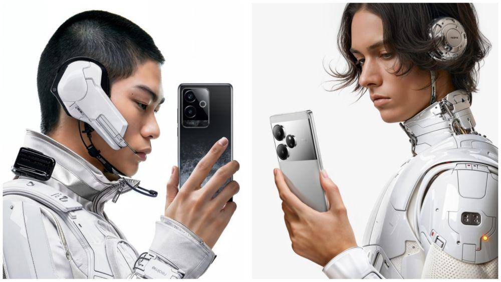 realme GT 6 untuk pasar China (kiri) dan pasar internasional (kanan) (realme.com)