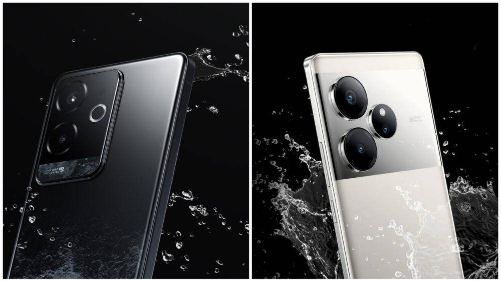 ilustrasi sertifikasi IP65 untuk realme GT 6 untuk pasar China (kiri) dan pasar internasional (kanan)