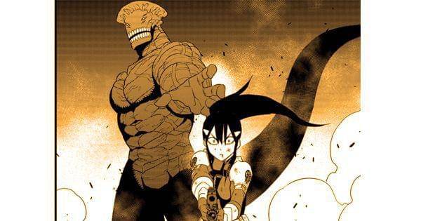 Kaiju No. 9 berada di belakang Ashiro ( Dok. Shueisha / Kaiju No. 8 )