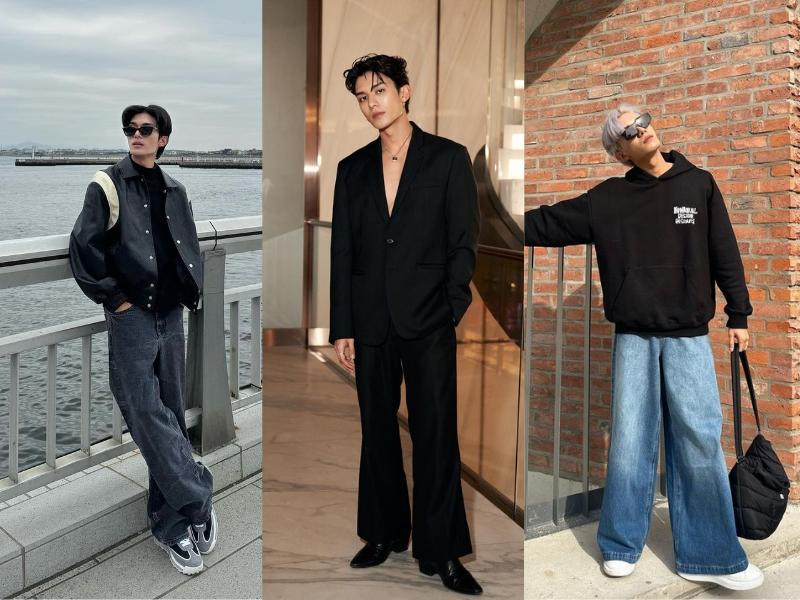8 Inspirasi OOTD Warna Hitam ala Net Siraphop, Manly dan Cool Abis!