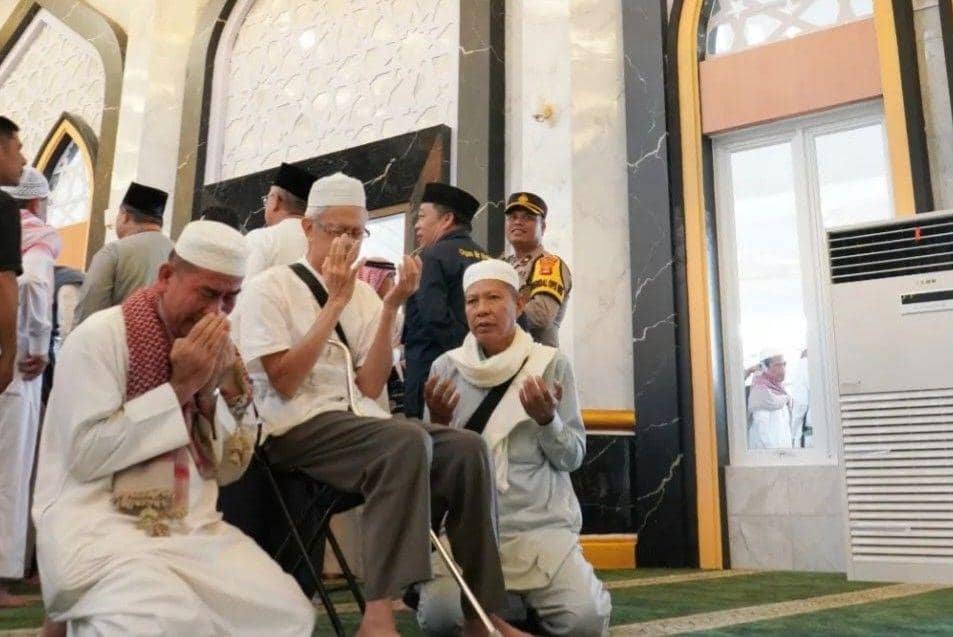 (Jemaah haji Ogan Ilir saat tiba di tanah air) IDN Times/istimewa