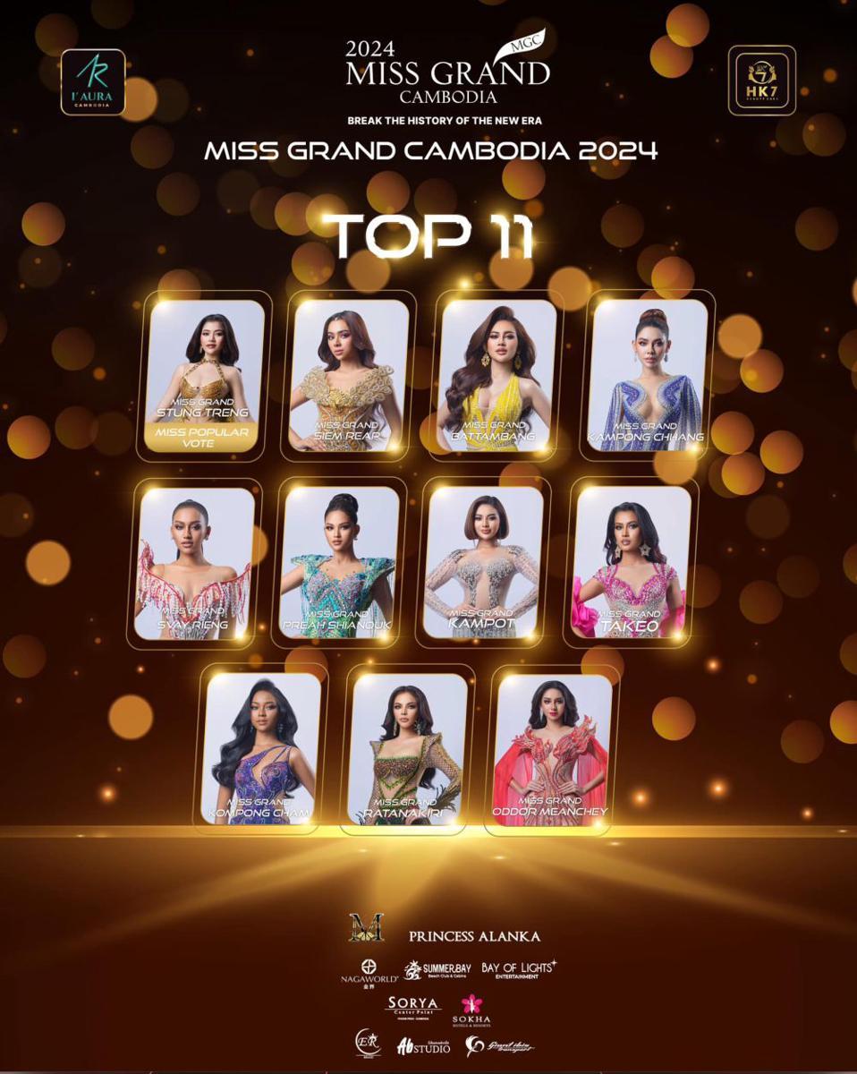 Potret Top 11 Miss Grand Kamboja 2024 (facebook.com/Miss Grand Cambodia)