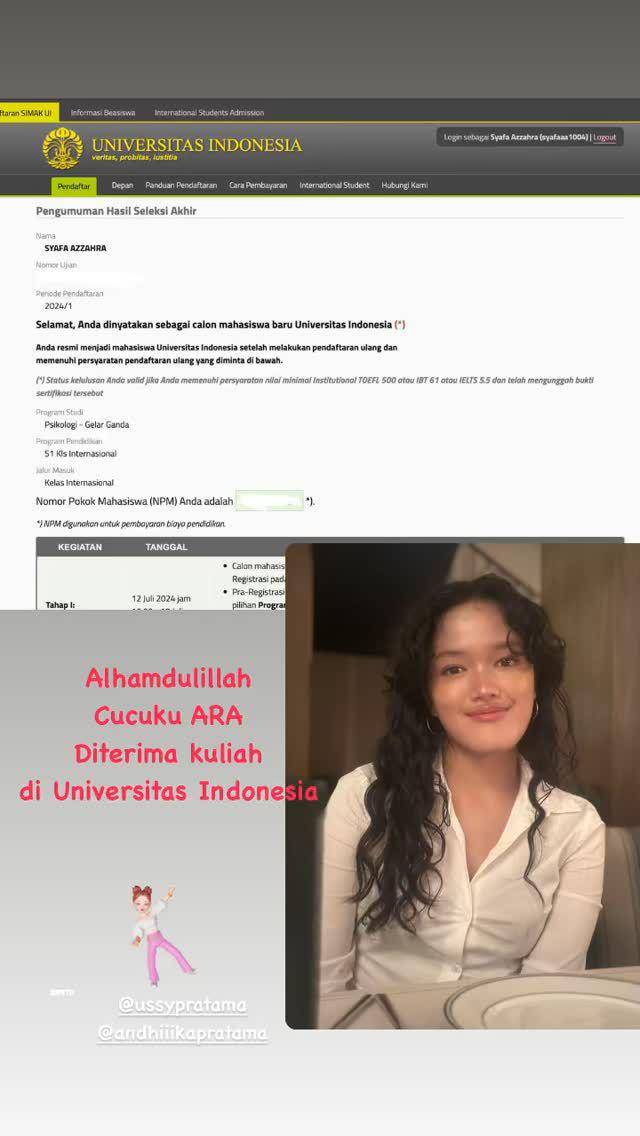 potret Ussy Sulistiawaty rayakan anaknya lulus masuk Universitas Indonesia (instagram.com/ussypratama)