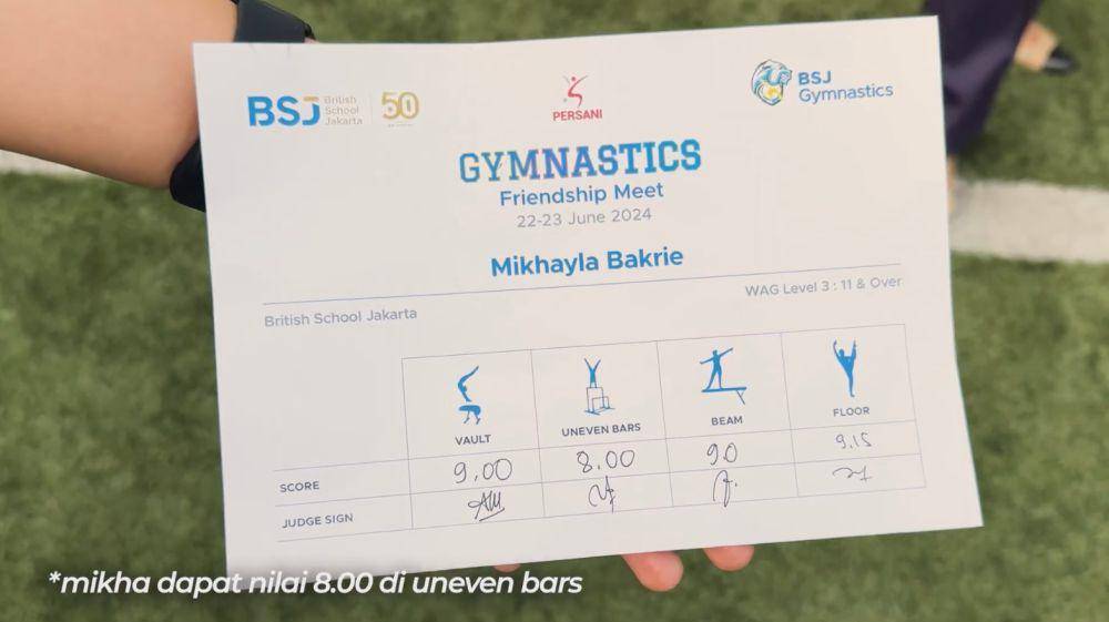 Mikhayla Bakrie lomba gymnastic (YouTube.com/Nia Ramadhani Bakrie)