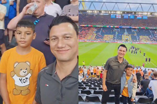 7 Potret Christian Sugiono Ajak Anak Nonton Semifinal Euro 2024