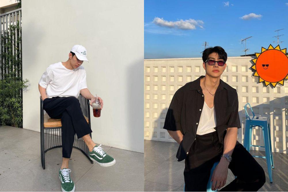 7 Outfit Black and White ala Mond Tanutchai, Gayanya Kasual dan Modis