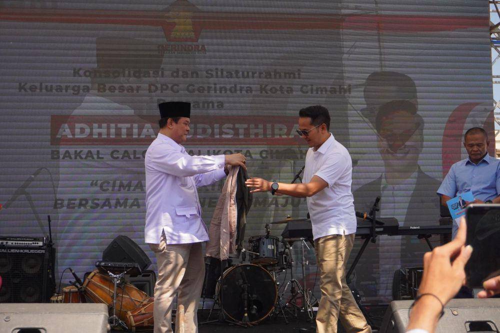 Deklarasi Pengusungan Adhitia Yudhistira oleh Partai Gerindra untuk Pilkada Kota Cimahu. (Dok/Istimewa)